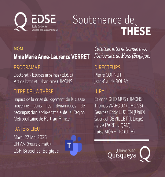 Soutenance de Thèse en cotutelle avec l'Université Mons en Belgique