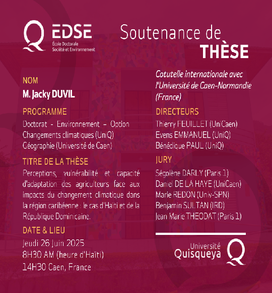 Soutenance de Thèse en cotutelle avec l'Université de Caen-Normandie France