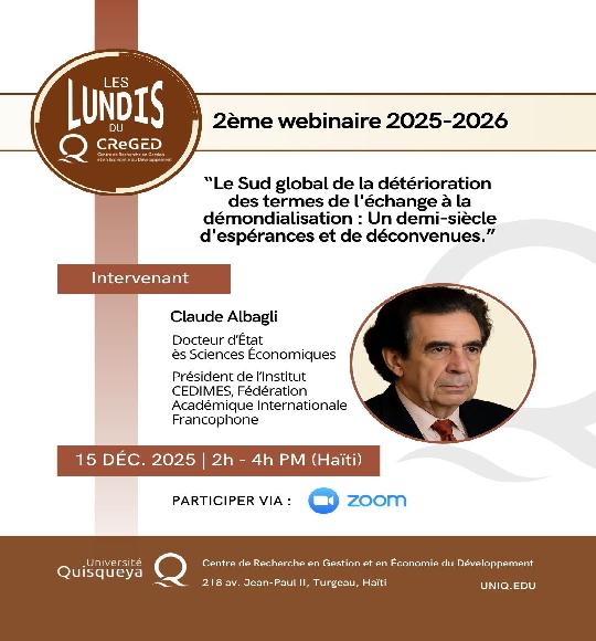 Les LUNDIS du CReGED : 2ème webinaire de l'année académique